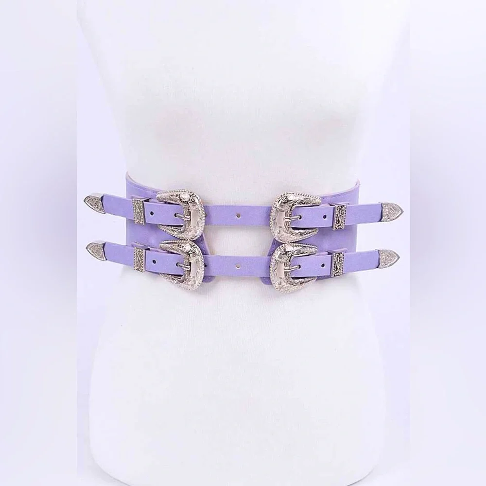 Leather Western Wide Corset Statement Belt